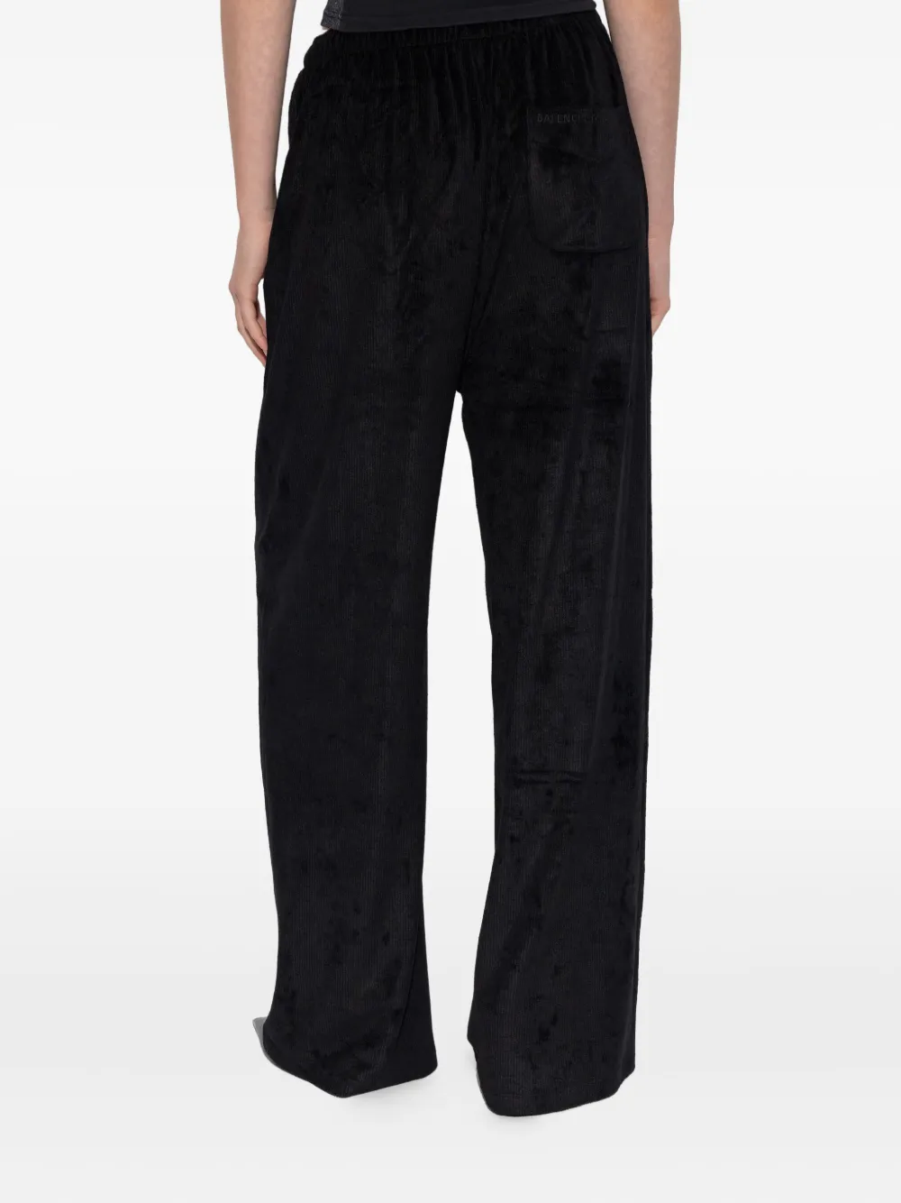 Balenciaga Ribfluwelen broek met wijde pijpen Zwart