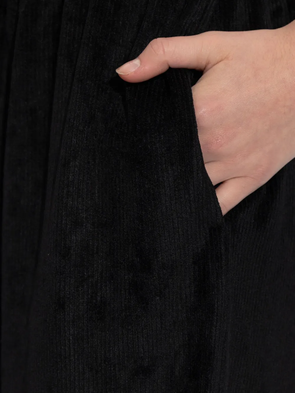 Balenciaga Ribfluwelen broek met wijde pijpen Zwart