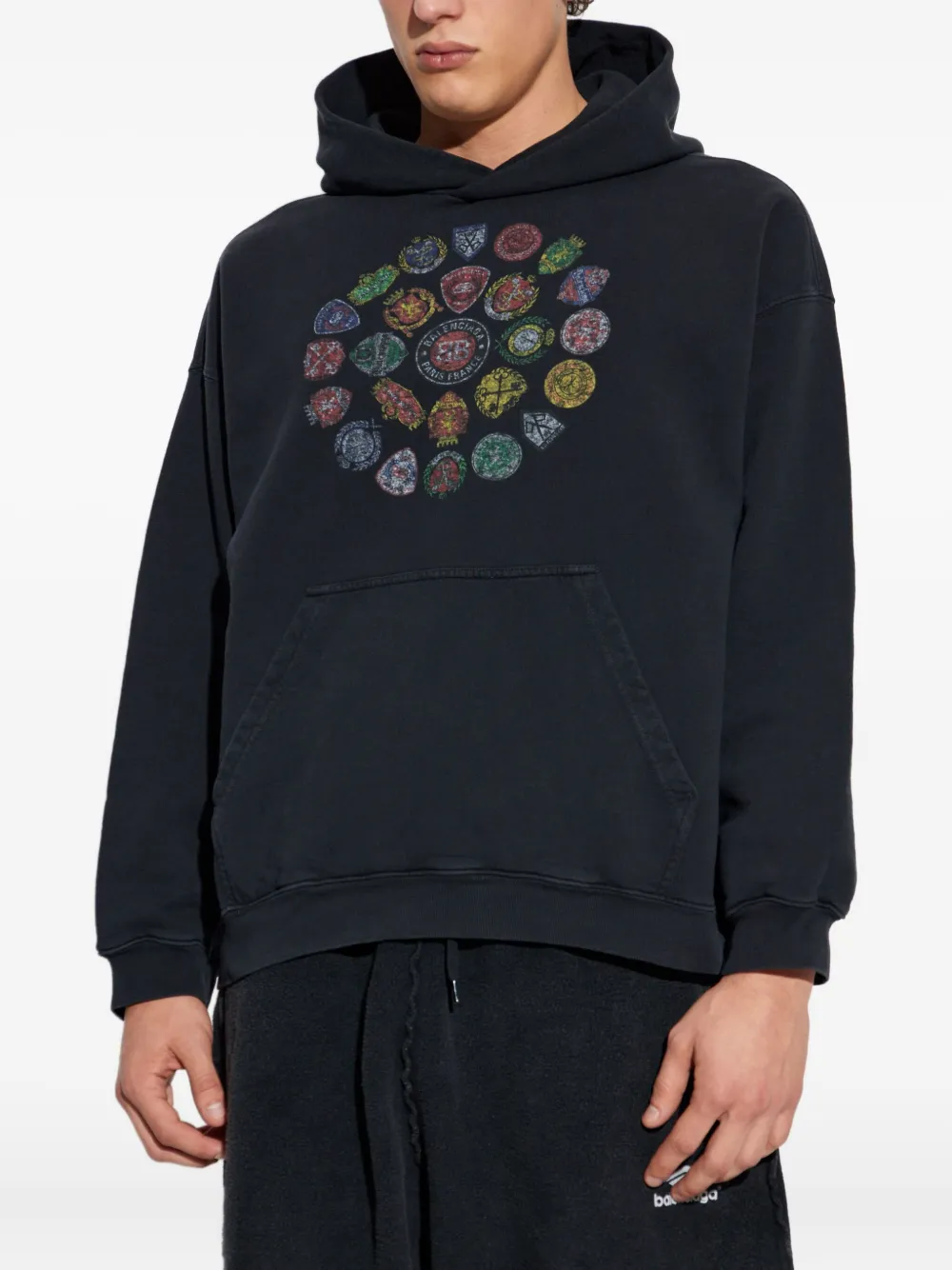 Balenciaga Hoodie met print Zwart