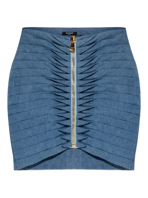 Balmain ruched zip mini skirt