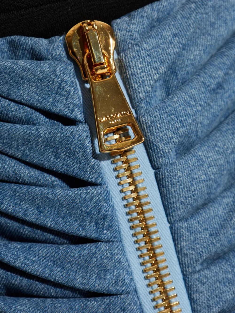 Balmain Mini-rok met ruches en rits Blauw