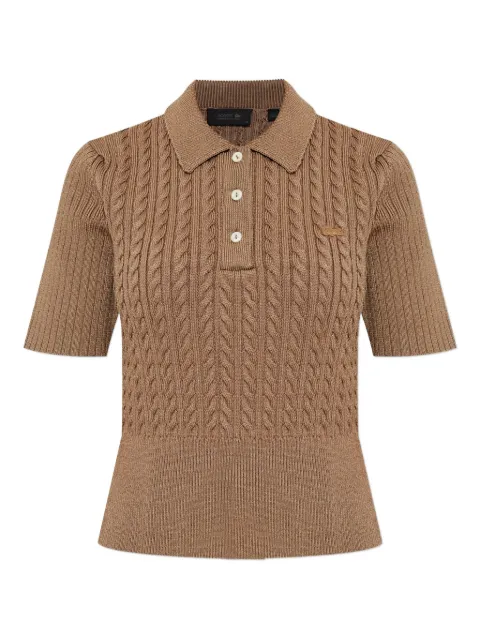 Lacoste cable-knit polo shirt