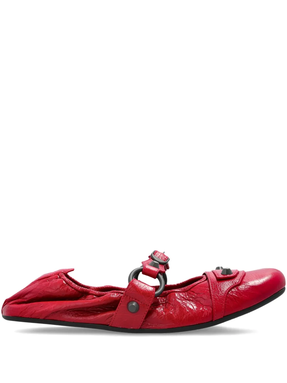 Balenciaga City ring-detail ballet flats Rood