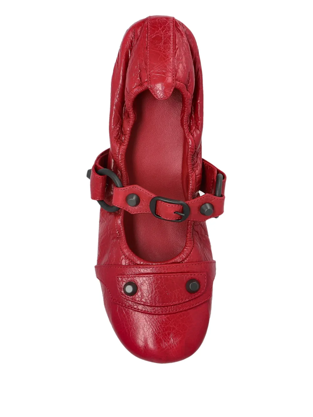 Balenciaga City ring-detail ballet flats Rood