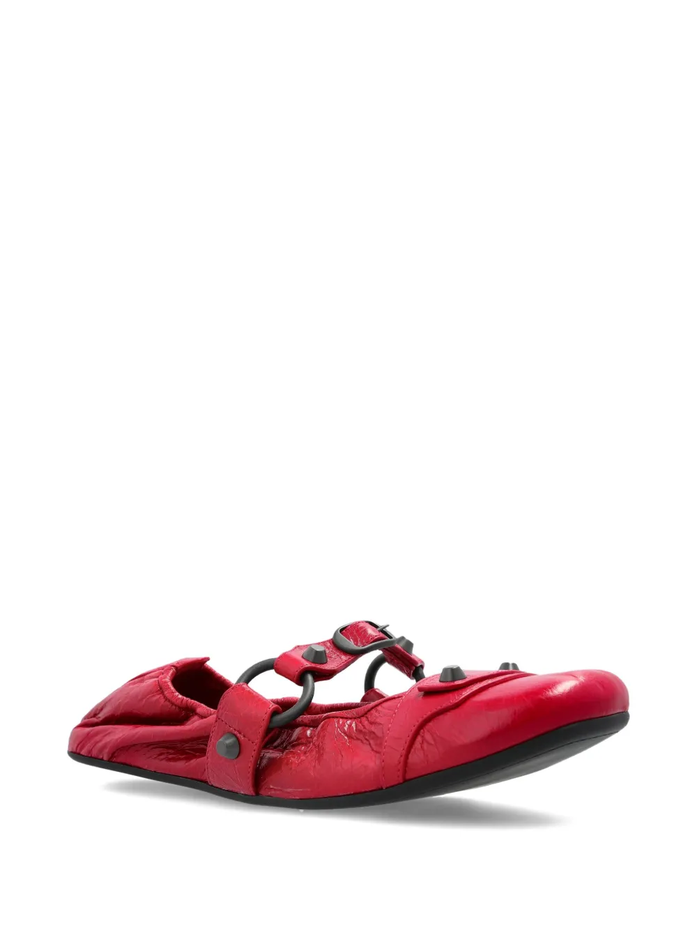 Balenciaga City ring-detail ballet flats Rood