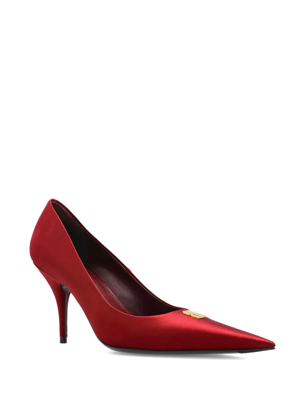 Balenciaga Avenue Bb Satin Pumps In Red
