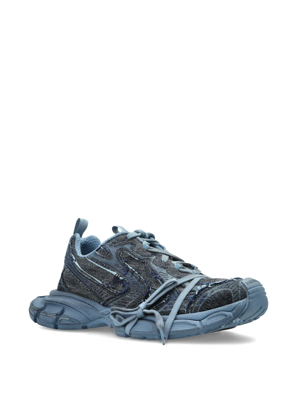 Balenciaga 3XL gerafelde denim sneakers Blauw