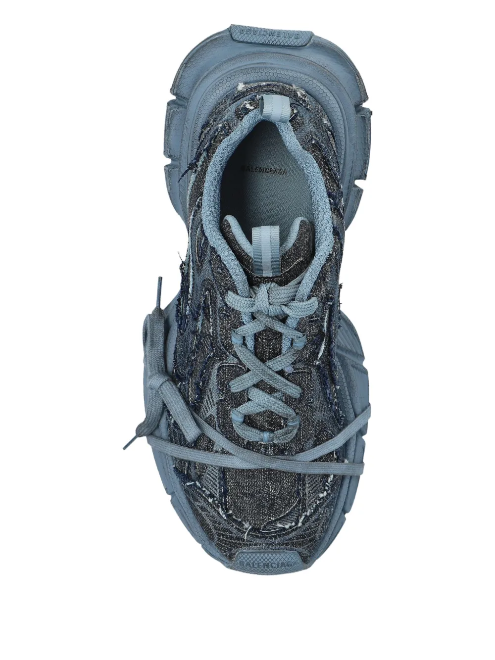 Balenciaga 3XL gerafelde denim sneakers Blauw