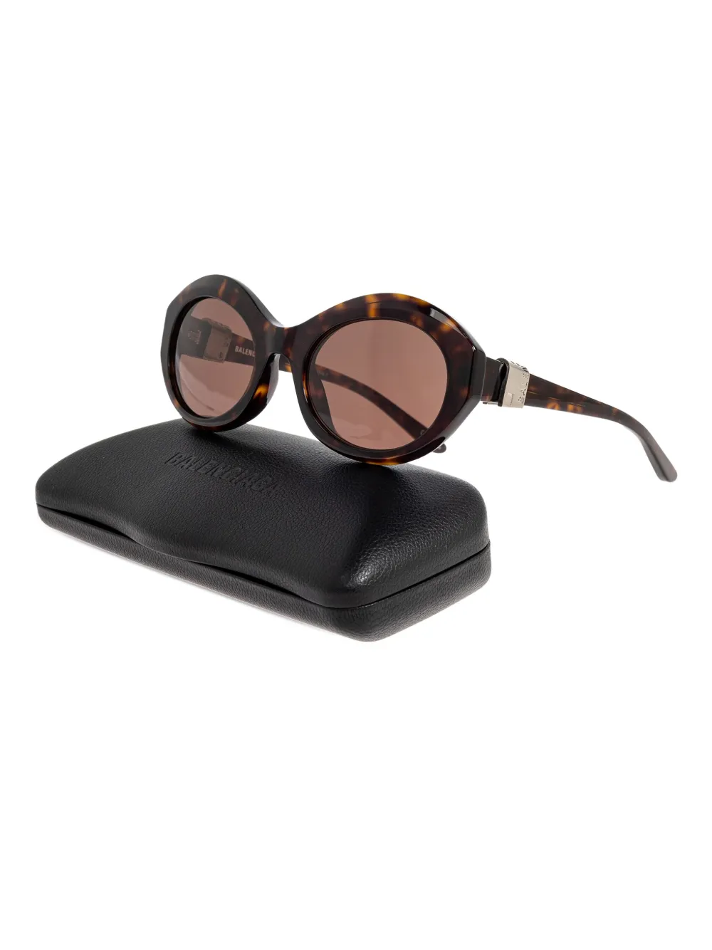 Balenciaga Eyewear oval frame sunglasses - Bruin