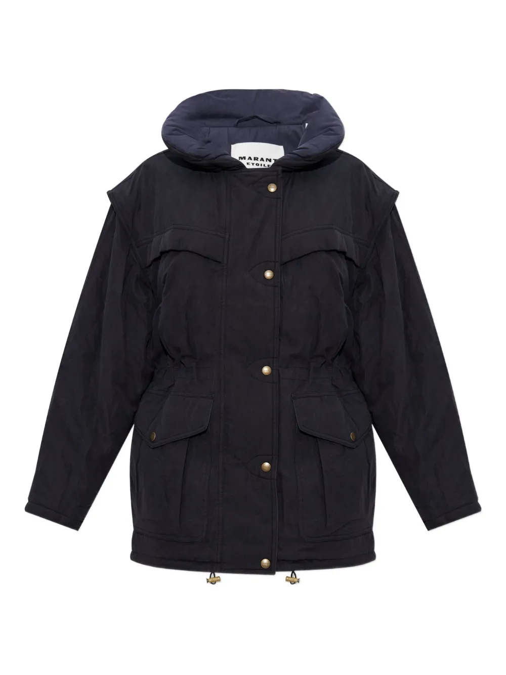 Isabel Marant Étoile Damone Hooded Buttoned Coat In Black