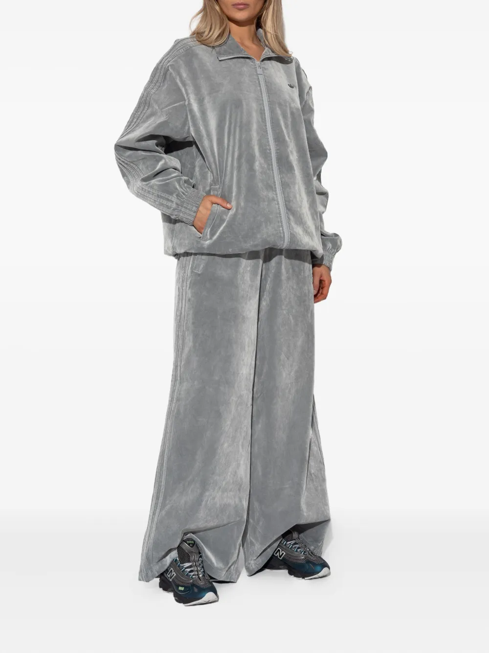 Adidas Originals Three-stripe Jw7331 Track Pants In Gray