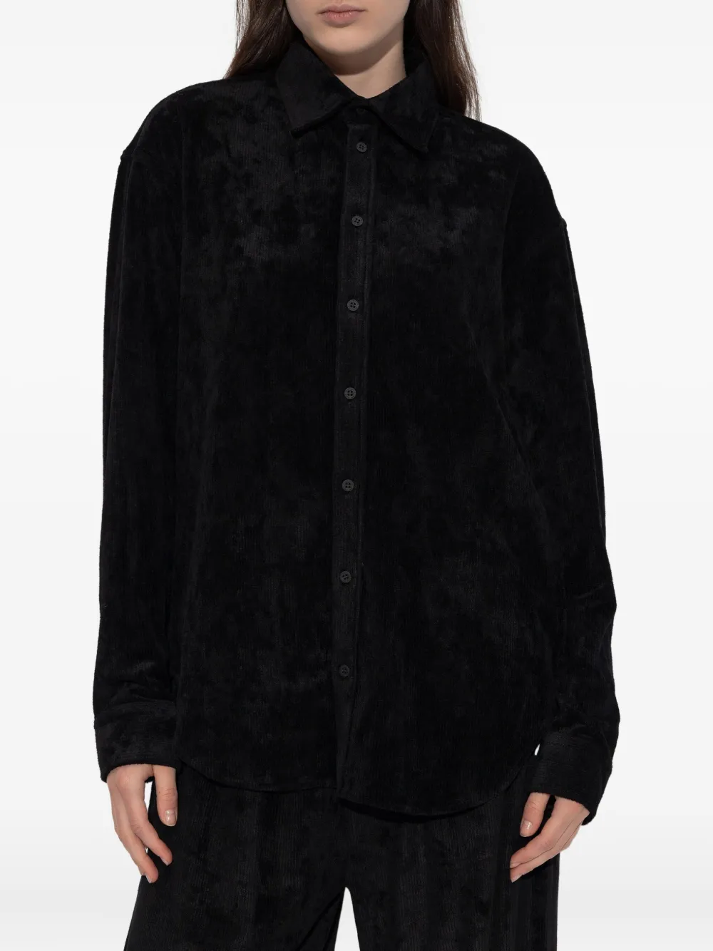 Balenciaga Blouse met fluwelen-effect Zwart