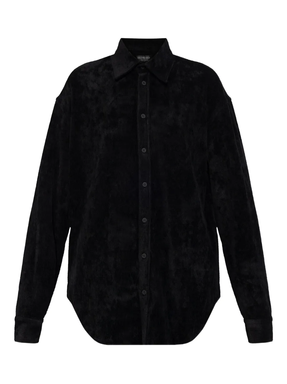 Balenciaga Corduroy Button-up Shirt In Black
