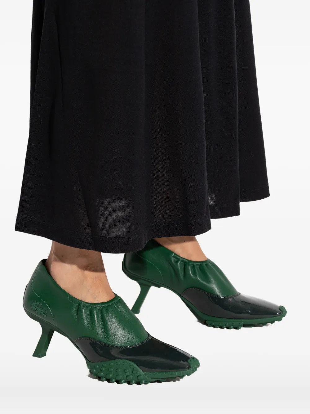 Lacoste 80 mm pumps met logodetail Groen