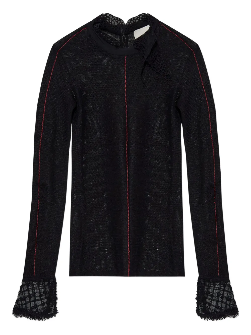 Isabel Marant Sarah Lace-trim Top In Black