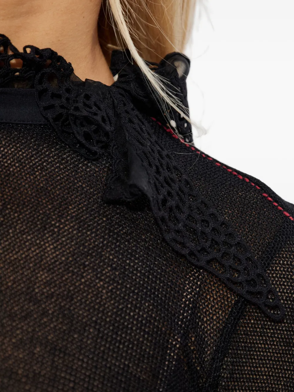 Isabel Marant Sarah Lace-trim Top In Black
