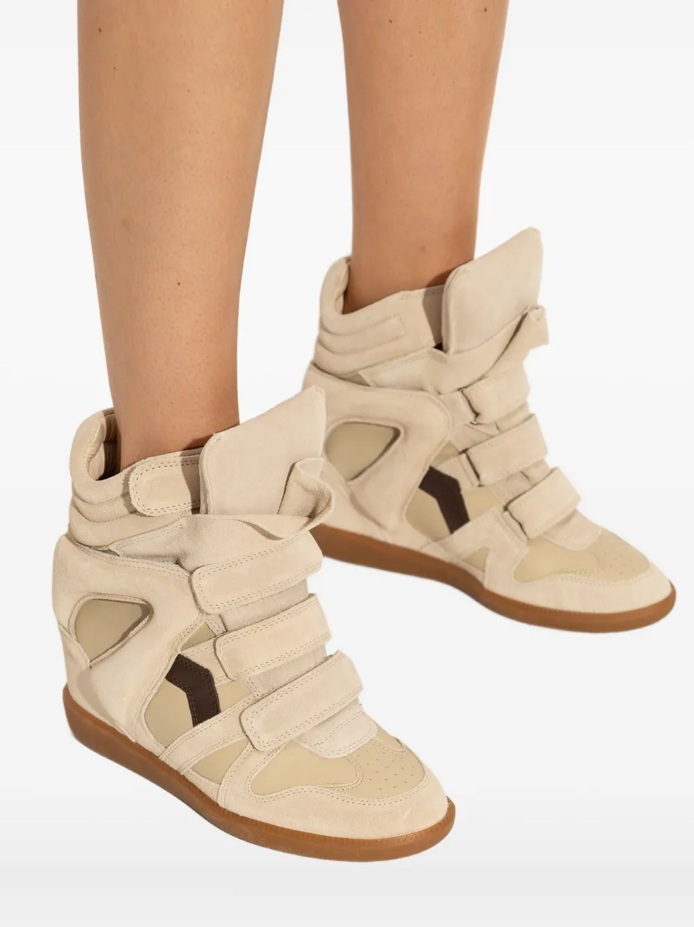 Isabel Marant Bekett Touch-strap Sneakers In Neutral