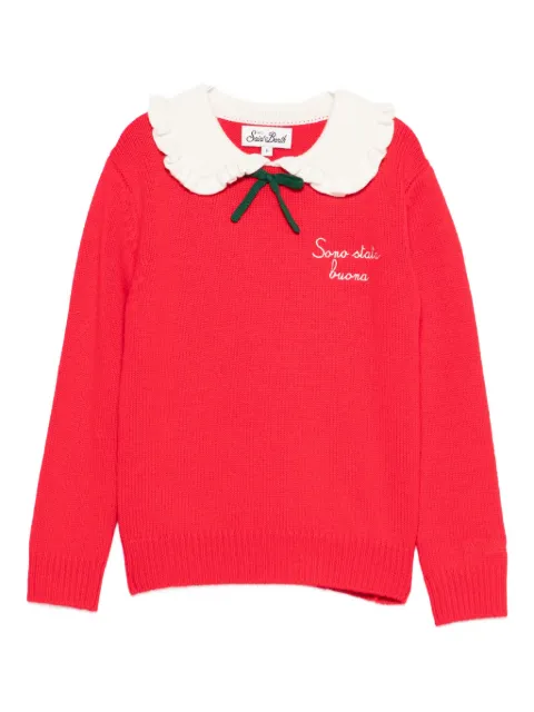 MC2 Saint Barth Kids ruffled-collar bow-detail sweater