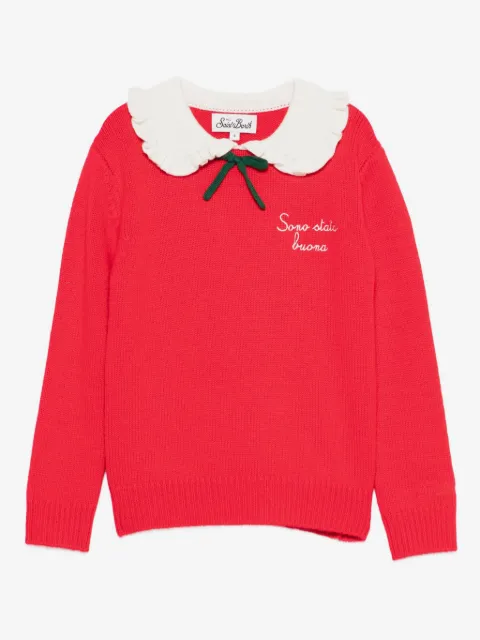MC2 Saint Barth Kids ruffled-collar bow-detail sweater