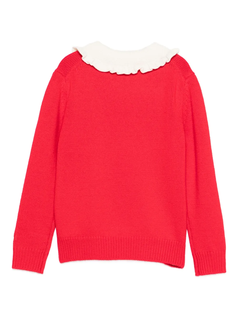 MC2 Saint Barth Kids Trui met ruchekraag en strikdetail Rood