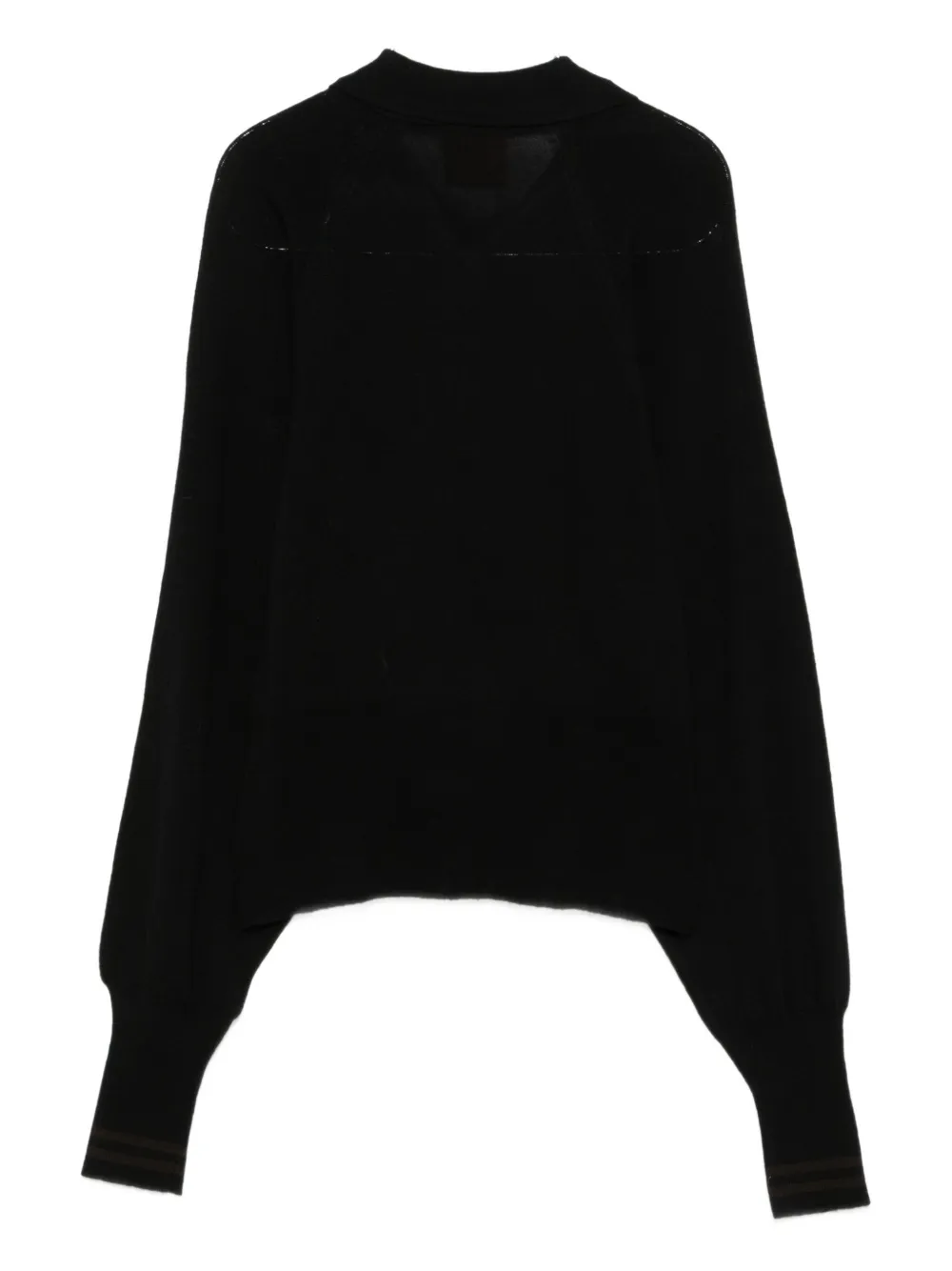 Merci Buttoned Polo Top In Black