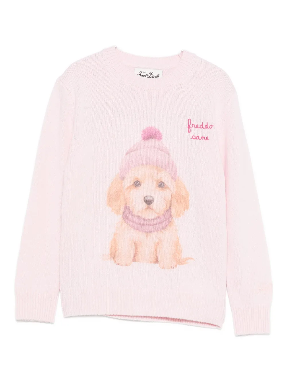 MC2 Saint Barth Kids dog-motif sweater | Pink | Image 1