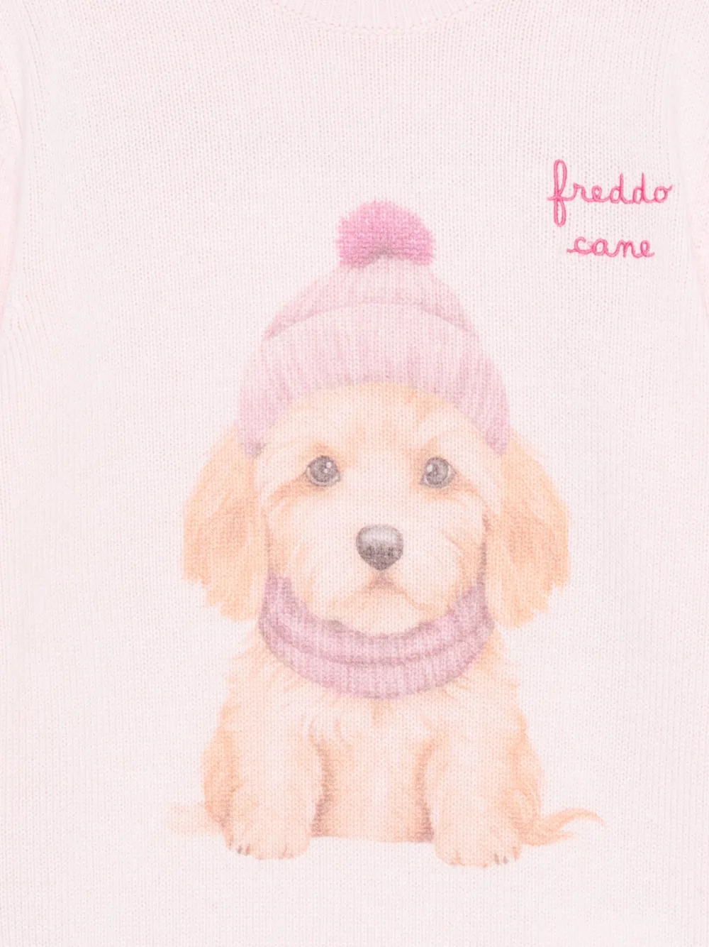 Mc2 Saint Barth Dog-motif Sweater In Pink