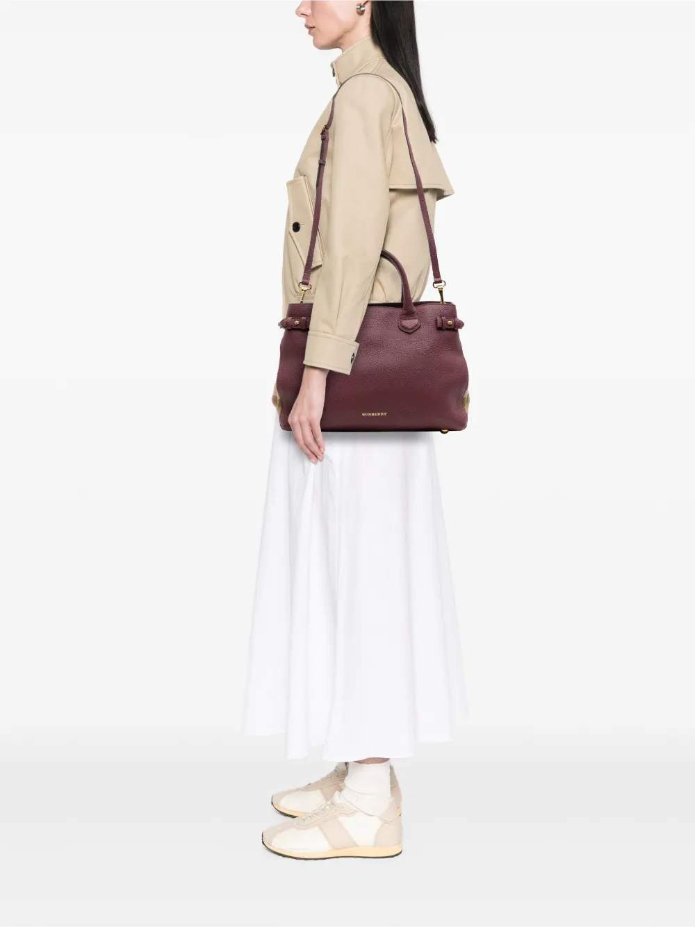 Burberry Pre-Owned 2000-2017 Medium Leather and House Check Banner satchel | Pre-Owned | Image 2