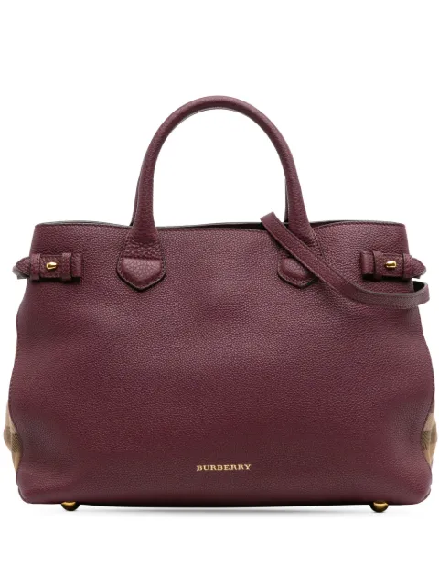 Burberry Pre-Owned 2000-2017 Medium Leather and House Check Banner satchel