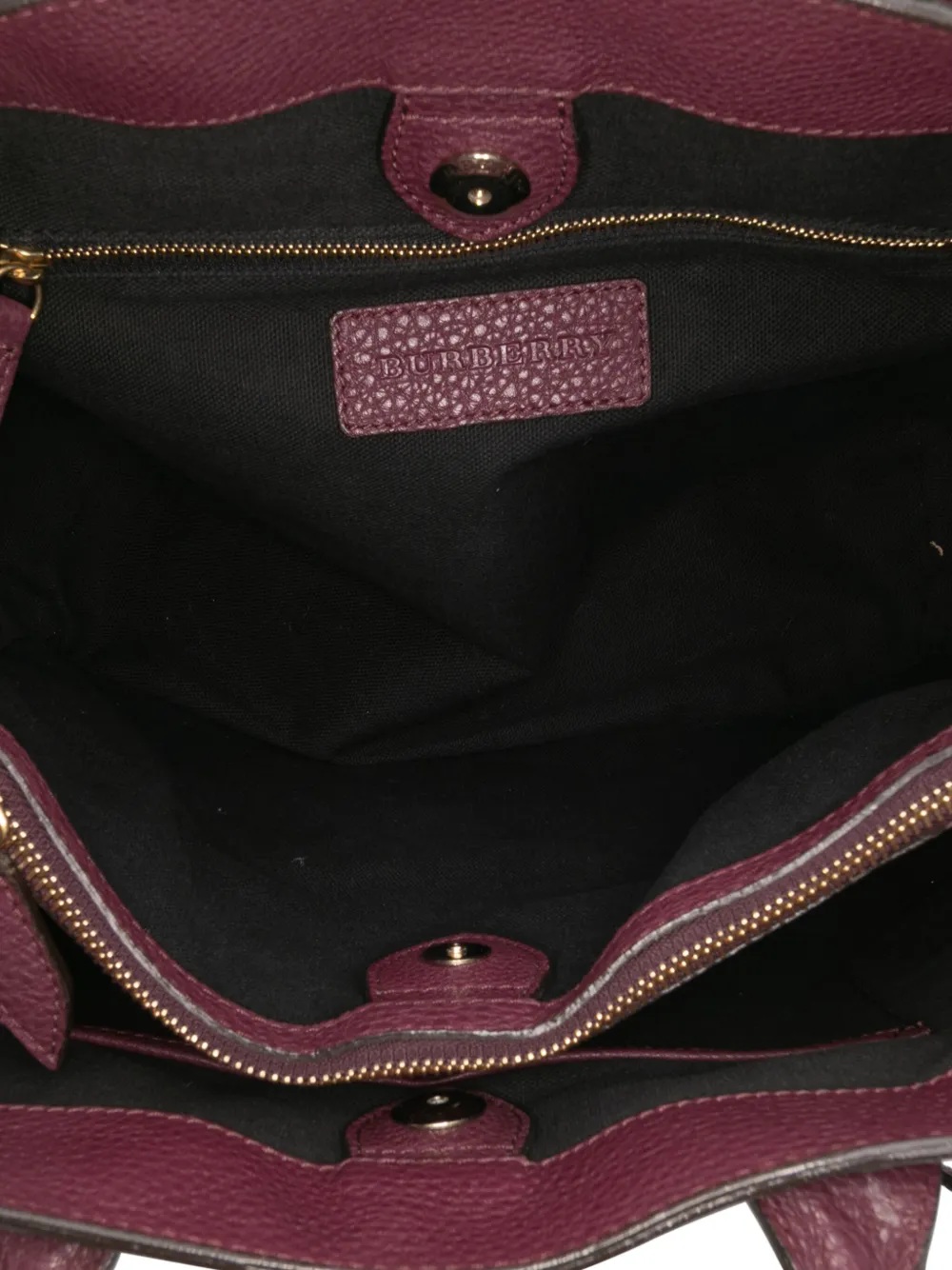 Pre-owned Burberry 2000-2017 Medium Leather And House Check Banner Satchel In Red