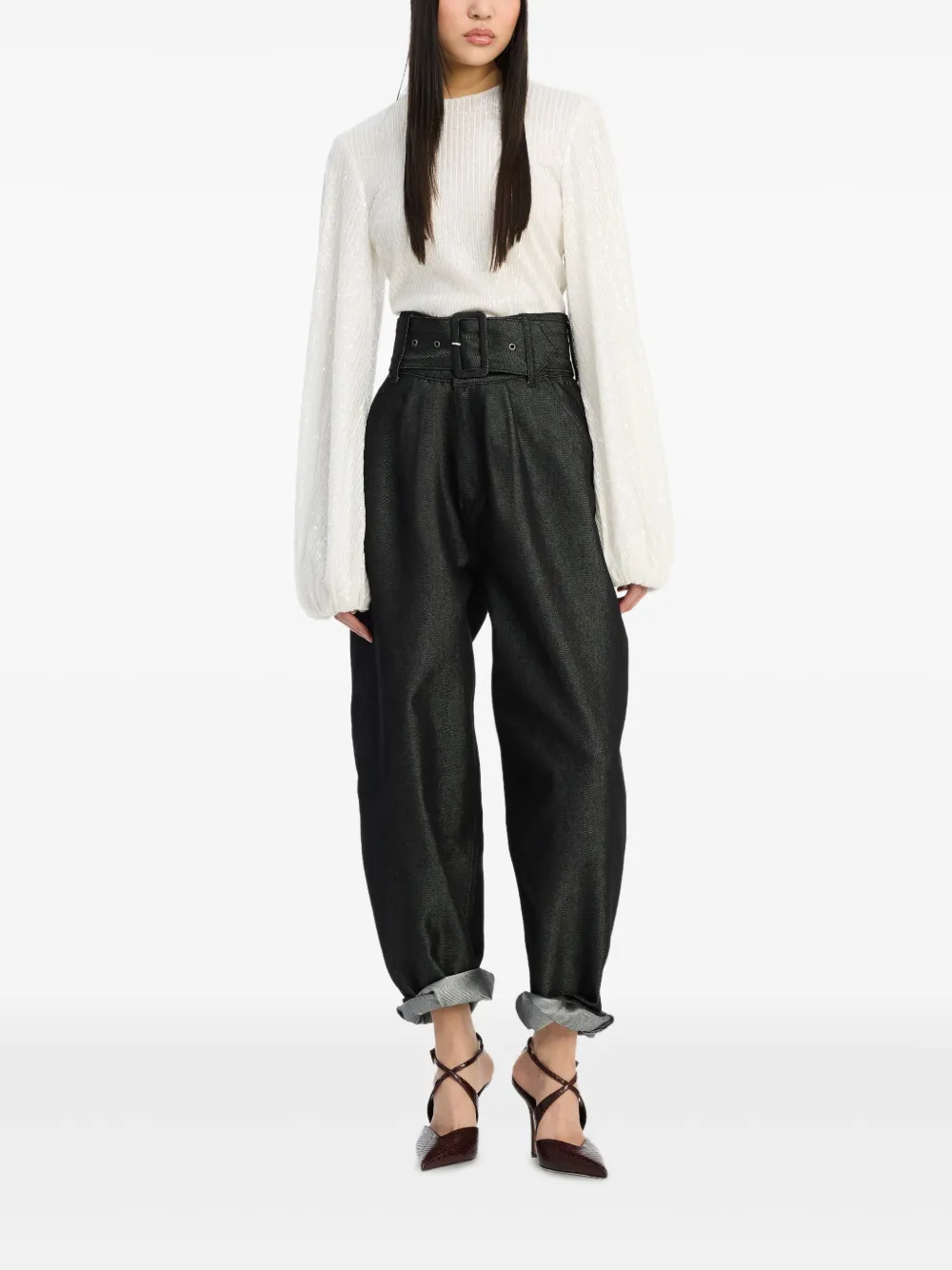 ROTATE BIRGER CHRISTENSEN Top met pailletten - Wit