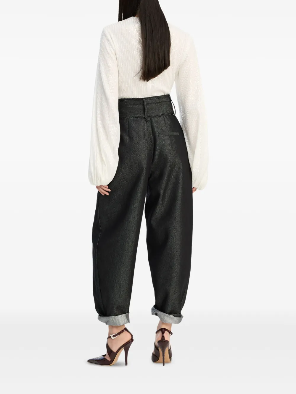  Rotate Birger Christensen Sequin-embellished Long-sleeve Blouse - White 