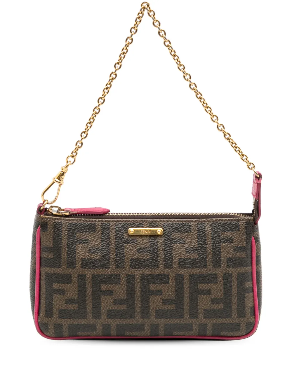 Fendi Pre-Owned 2010-2025 Zucca Spalmati Chain Pochette shoulder bag - Fendi Pre-Owned 2010-2025 Zucca Spalmati Chain Pochette shoulder bag -