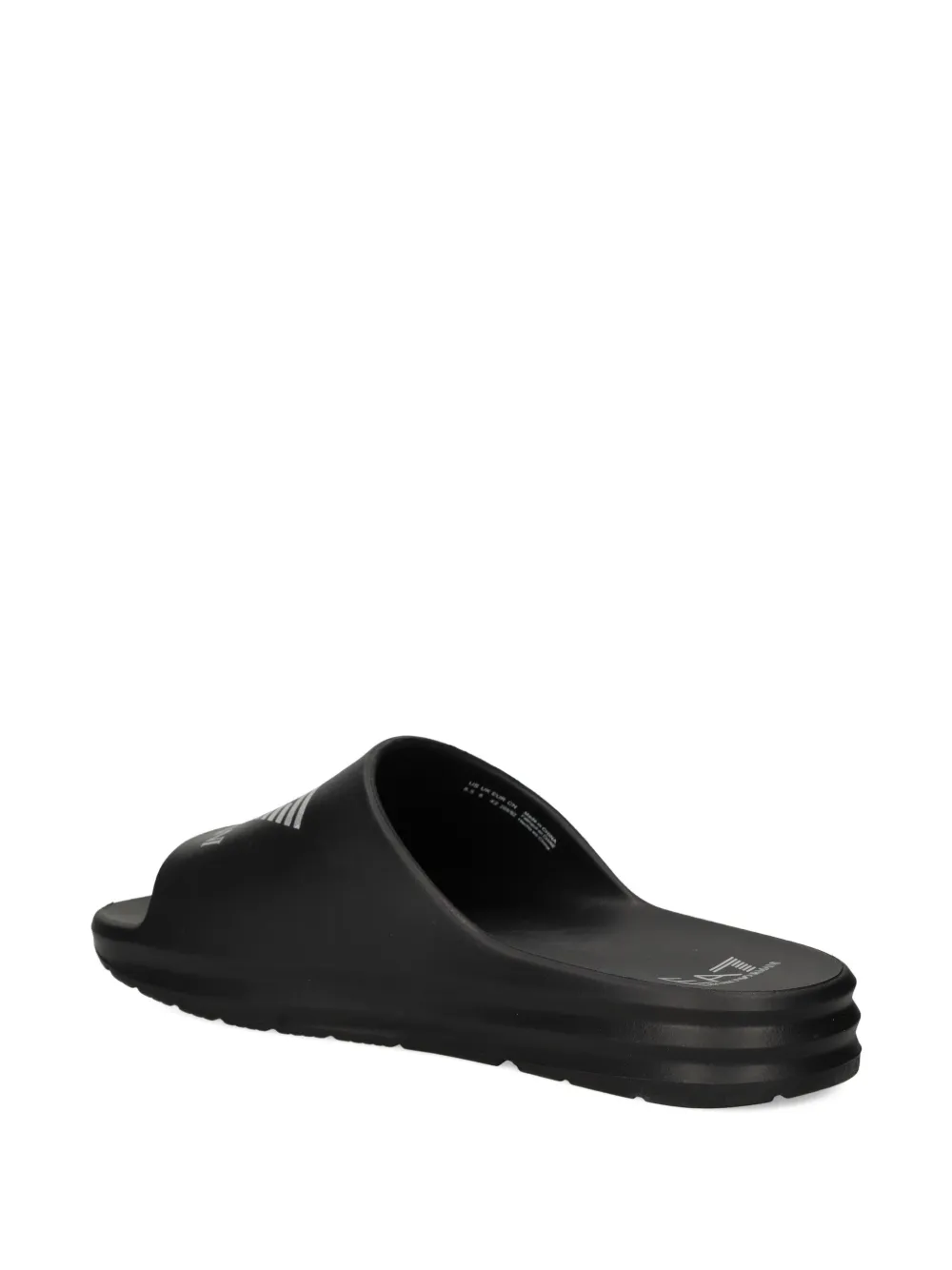 Ea7 Emporio Armani Slippers met logo Zwart
