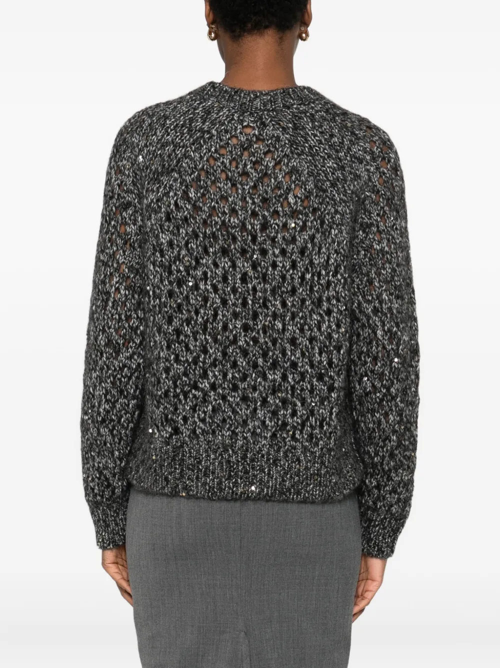 jucca approved Top met pailletten en ronde hals Grijs