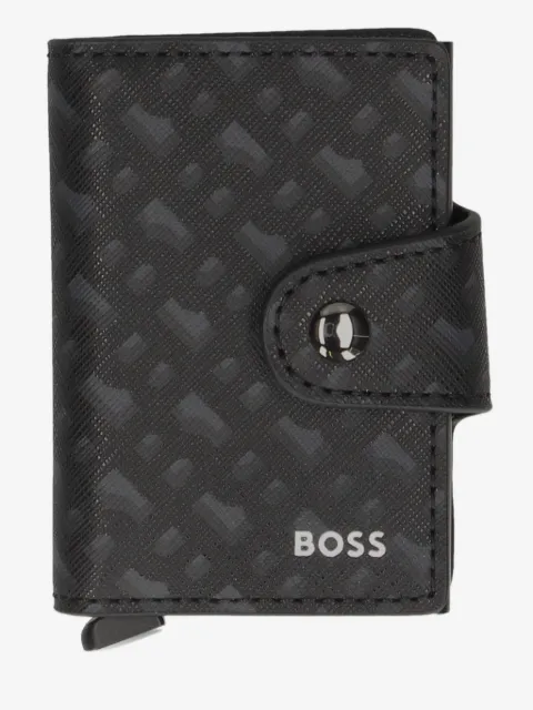 BOSS monogram-patterned cardholder