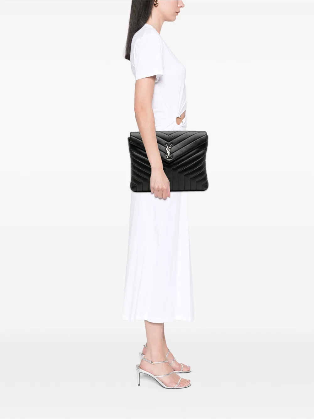 Saint Laurent Pre-Owned 2017 Matelasse Calfskin Monogram LouLou Document clutch bag | Pre-Owned | Image 2