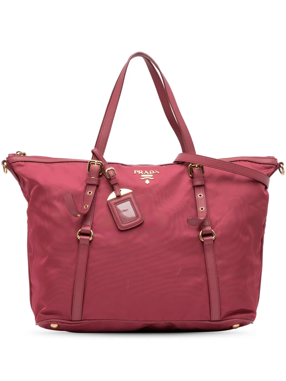 Prada Pre-Owned 2000-2025 Saffiano Trimmed Tessuto satchel - ピンク Prada Pre-Owned 2000-2025 Saffiano Trimmed Tessuto satchel - ピンク