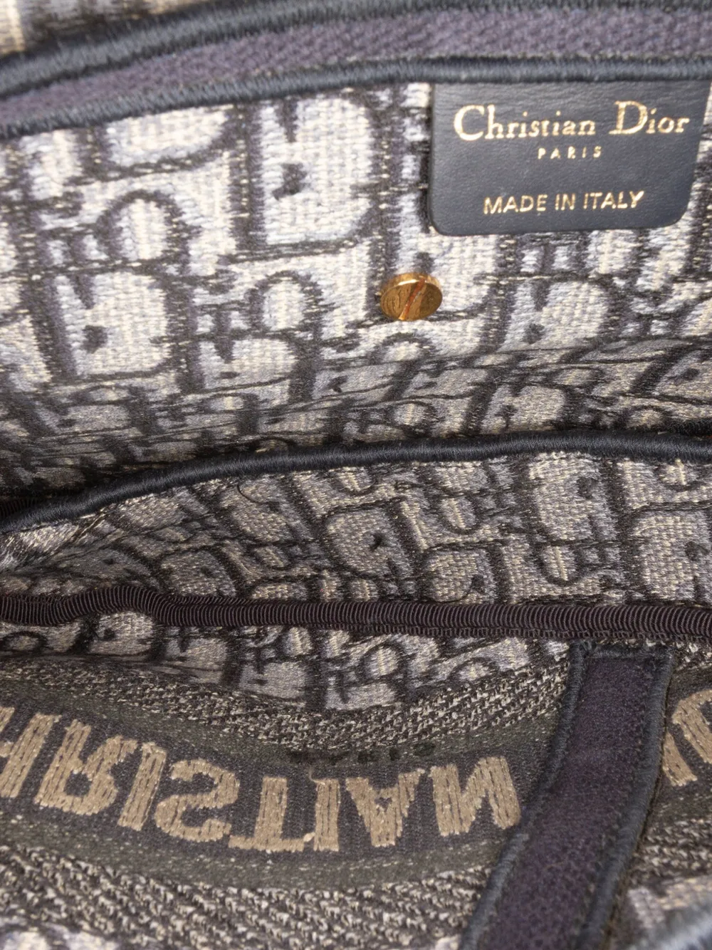 Pre-owned Dior 2021 Oblique Embroidered Canvas Saddle Bag Shoulder Bag In Blue