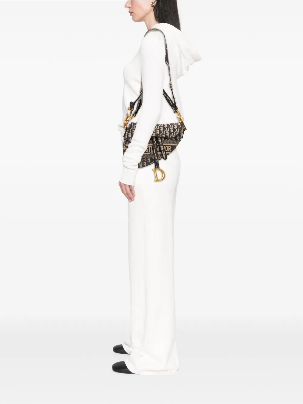 Christian Dior Pre-Owned 2021 Oblique Embroidered Canvas Saddle Bag shoulder bag | Pre-Owned | Image 2