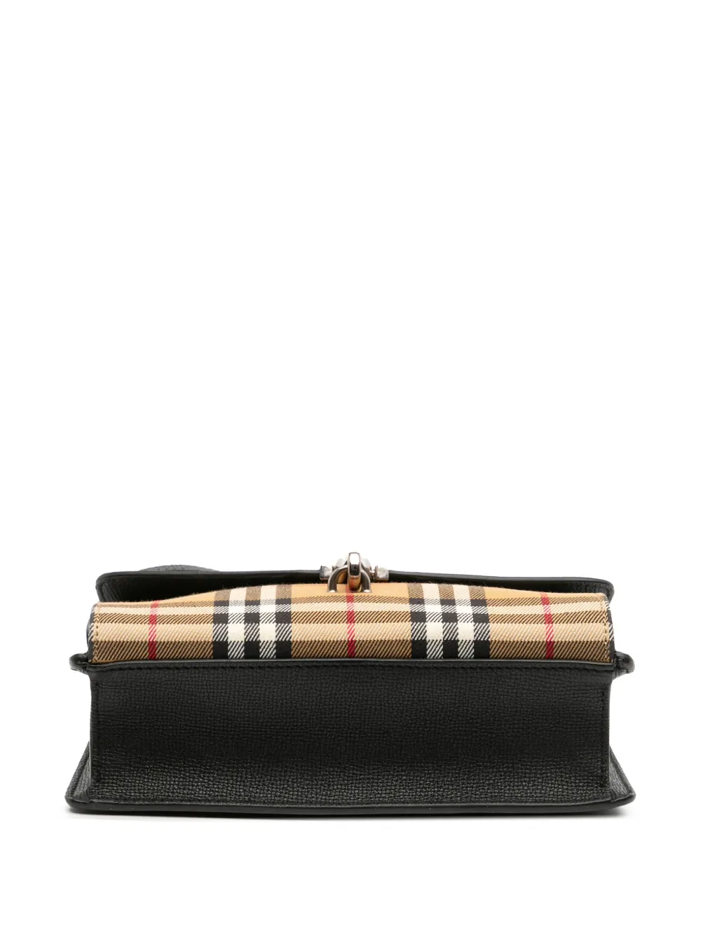 Pre-owned Burberry 2000-2017 Small Leather And House Check Canvas Derby Macken Crossbody Bag In Brown