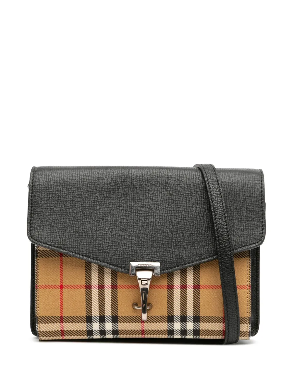 Burberry Pre-Owned 2000-2017 Small Leather and House Check Canvas Burberry Pre-Owned 2000-2017 Small Leather and House Check Canvas