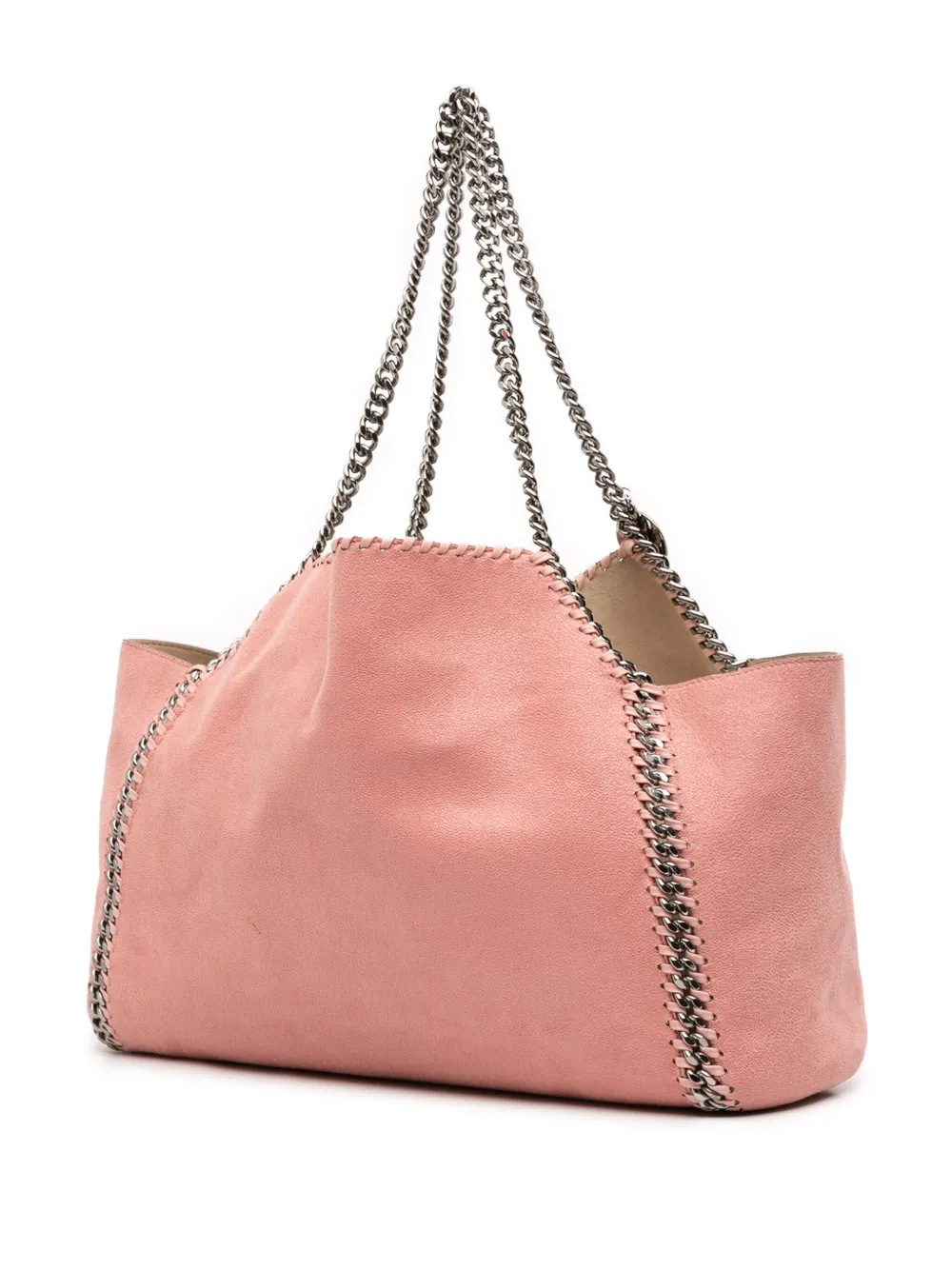 Pre-owned Stella Mccartney 2018-2025 Shaggy Deer Falabella Reversible Tote Bag In Pink