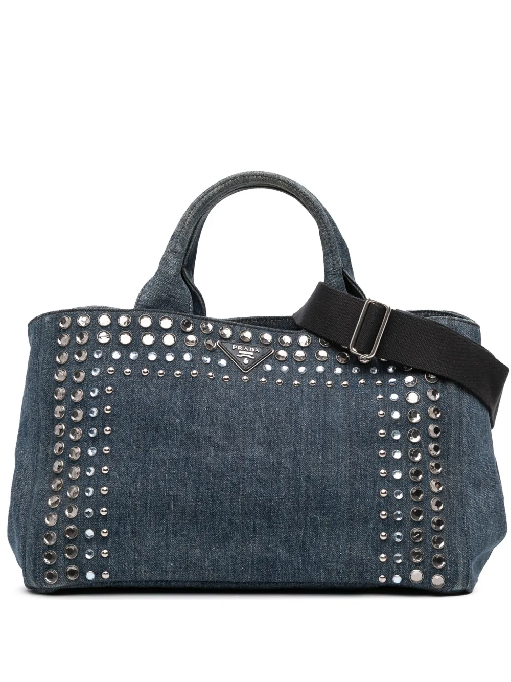 Prada Pre-Owned 2013-2025 Denim Canapa Bijoux satchel - ブルー Prada Pre-Owned 2013-2025 Denim Canapa Bijoux satchel - ブルー