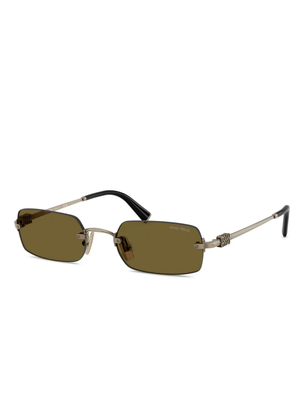 Miu Miu Eyewear Zonnebril met rechthoekig montuur - Zwart