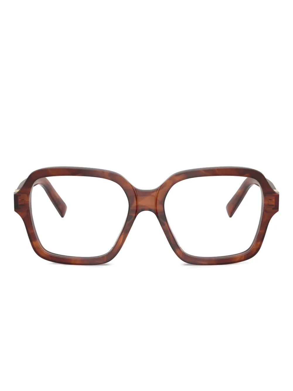 Miu Miu Eyewear geometric-frame glasses | Brown | Image 1