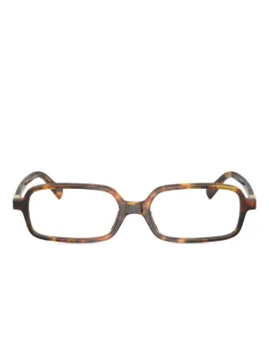 Miu Miu Eyewear オーバルメガネフレーム | ブラウン | FARFETCH JP