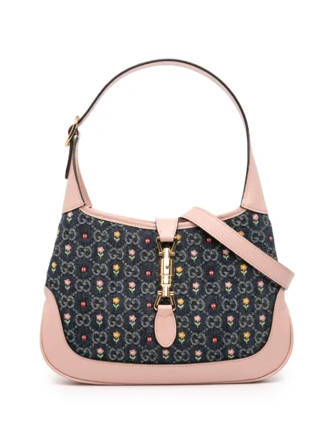 Gucci Pre-Owned 2016-2025 Limited Edition Small GG Denim Embroidered Floral Jackie 1961 crossbody bag