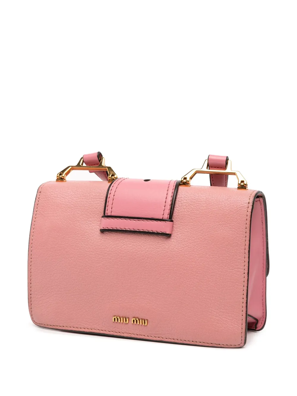 Pre-owned Miu Miu 2010-2025 Goatskin Madras Soft Calf Crystal Embellished Crossbody Bag In Pink