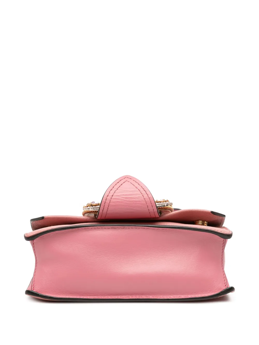 Pre-owned Miu Miu 2010-2025 Goatskin Madras Soft Calf Crystal Embellished Crossbody Bag In Pink
